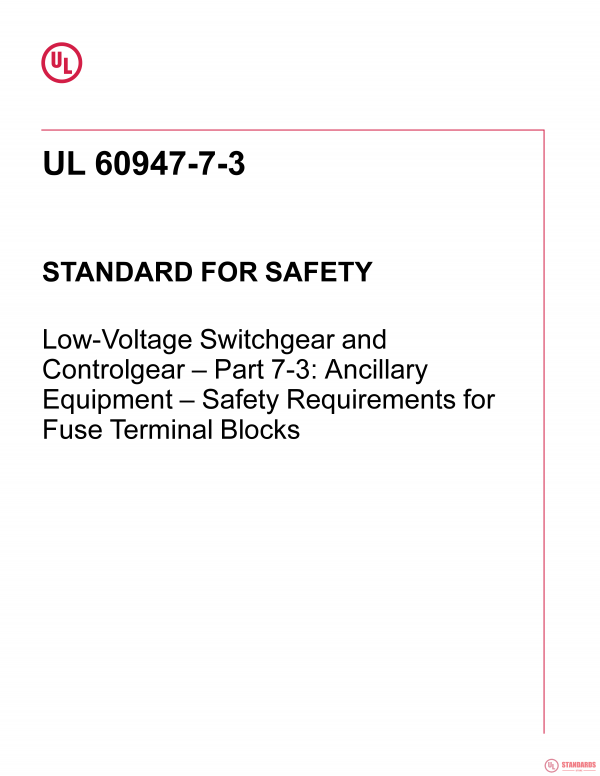 UL 60947-7-3 PDF UL 60947-7-3 PDF